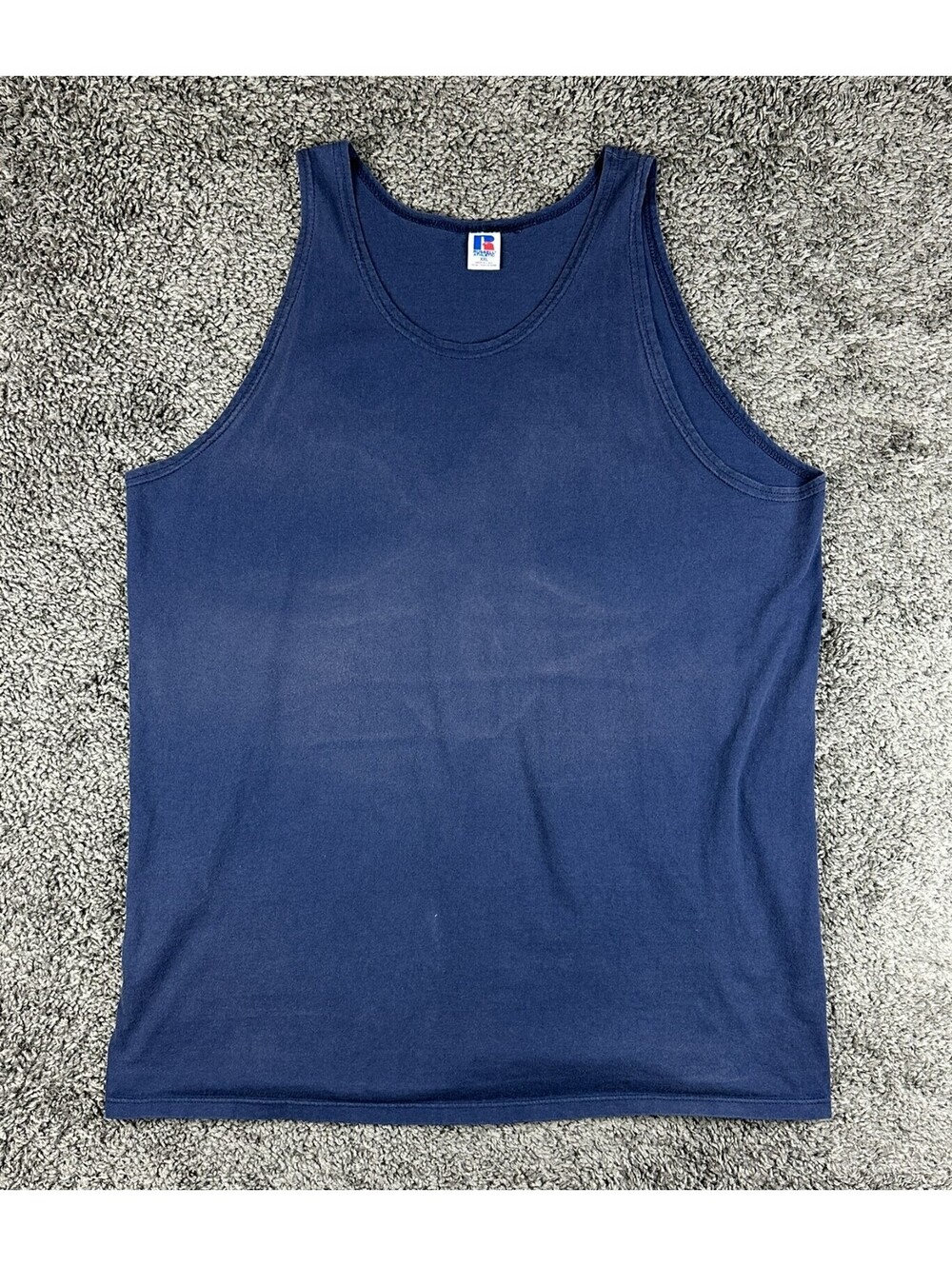 Vintage 90s Russell Athletic Mens XXL Blue Cotton Tank Top Made In USA